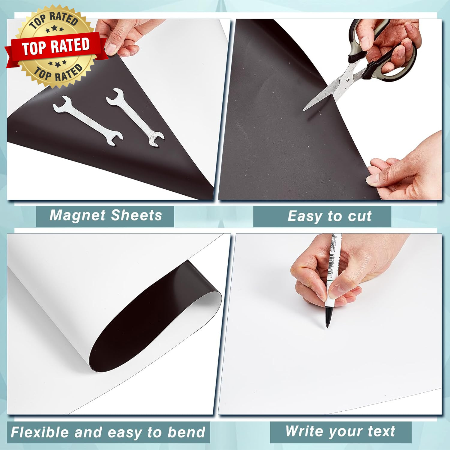 Blank White Surface Magnet Sheets 24 Inch X 10 Feet 30 Mil Magnetic Roll Printab