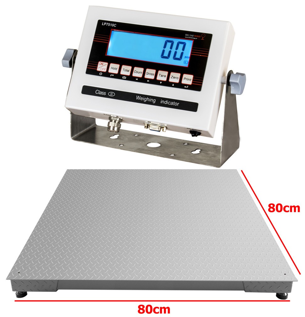 Platform Scale 80×80 cm 600 kg Calibrated 200 g Storage Scale for Crates Barrels Scales