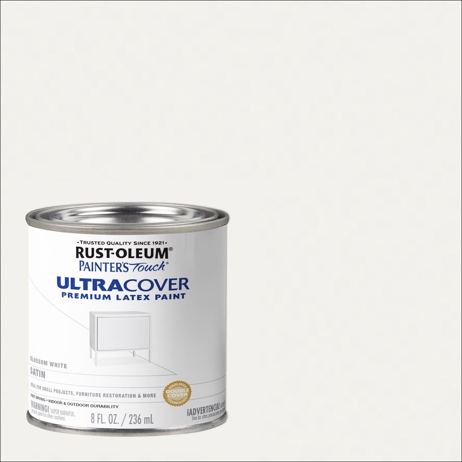Rust-Oleum Painter’s Touch Latex Paint Satin Blossom White Half Pint PACK 6