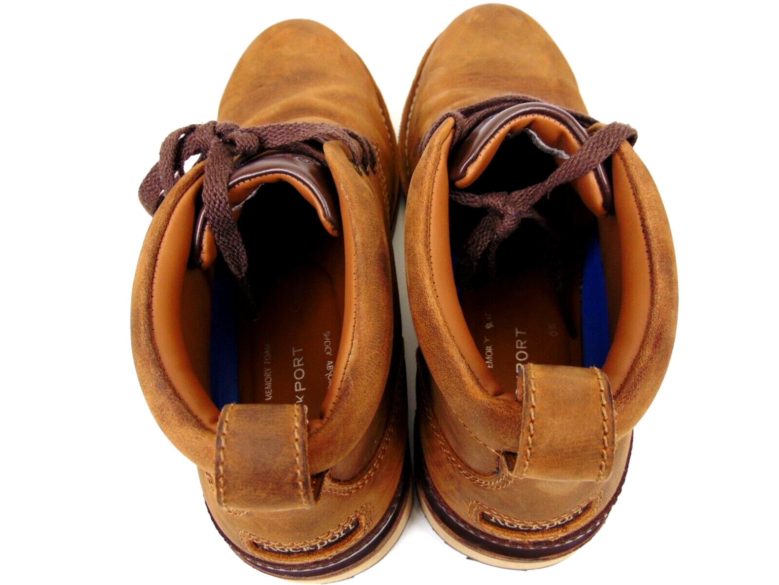 Rockport Mens Prestige Point Work Safety Toe Chukka Size 10.0 WIDE, Brown Leathe