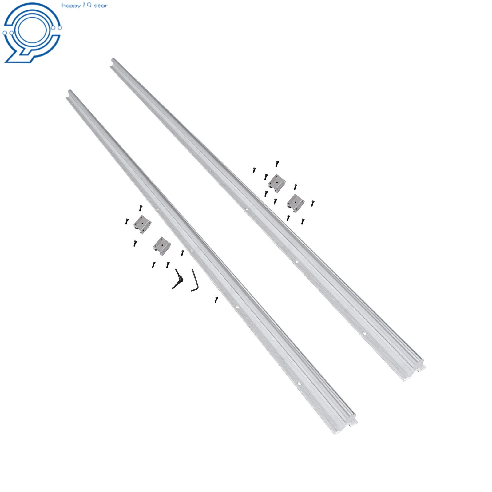Industrial SBR20 1800mm Linear Guide 2PCS w/4 Blocks for Lathe/Automation