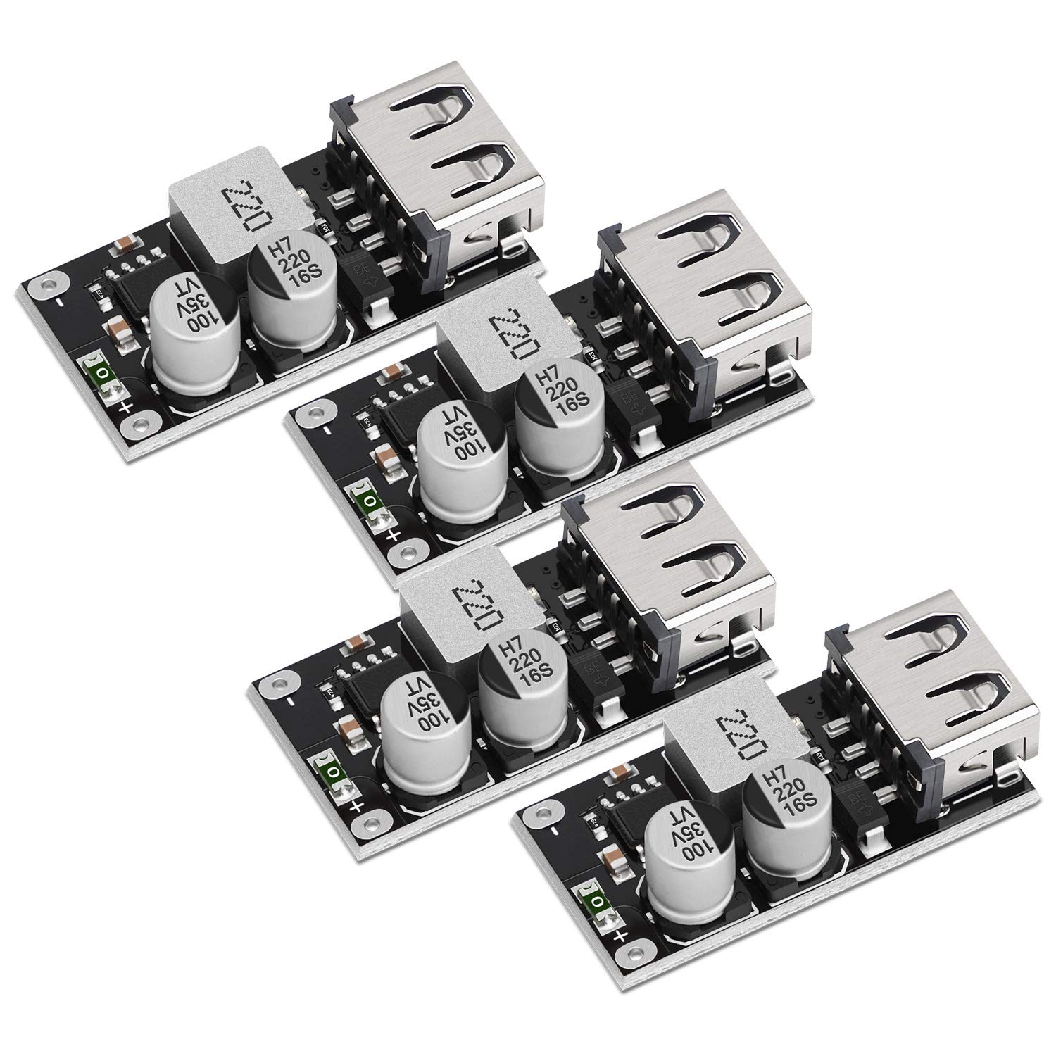 USB Buck Converter, 4pcs DCDC Step Down Module 632V 12V 24V to 5V QC 3.0 Char…