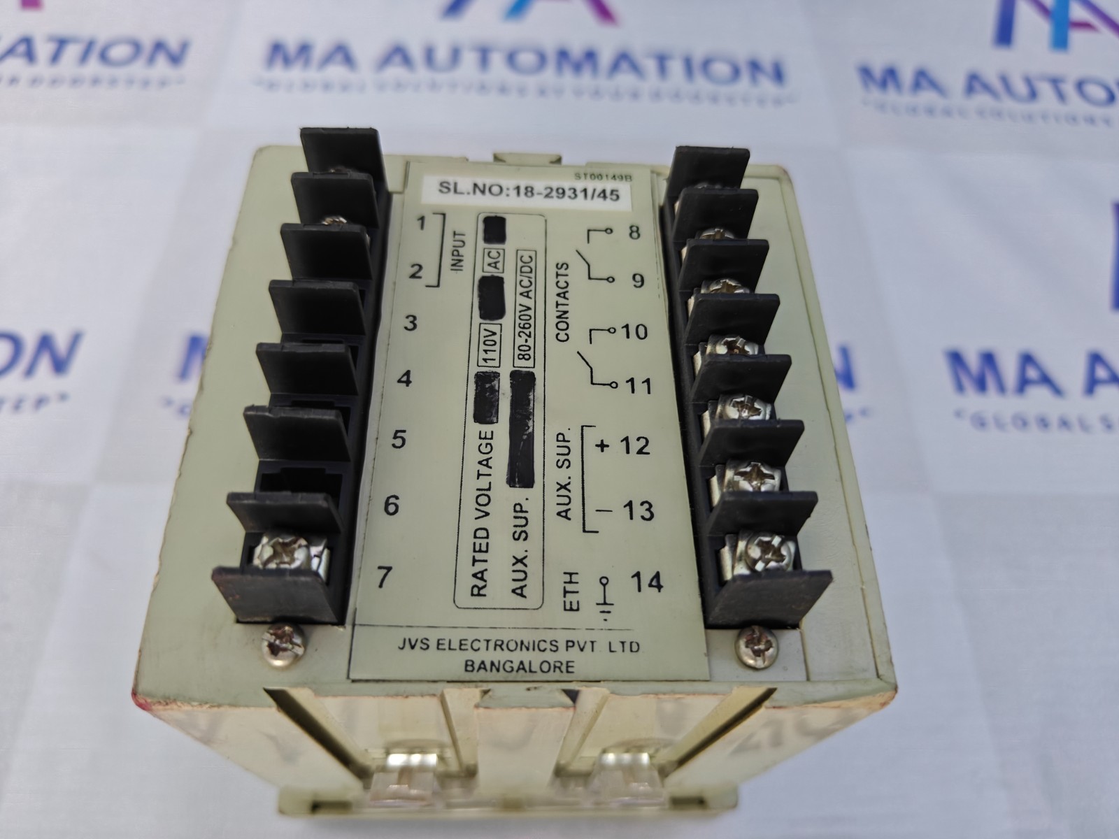 JVS Electronics JRV 962 Neutral Displacement Relay 80-260V AC/DC