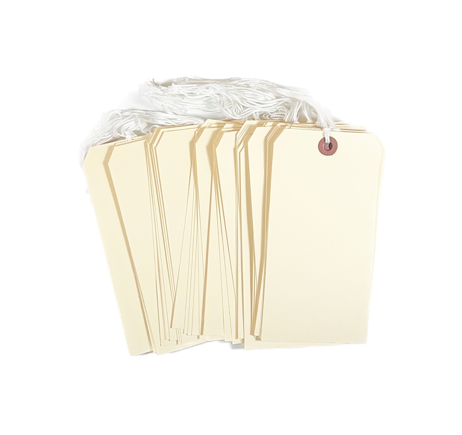 100 pcs 6 1/4″ x 3 1/8″ Size 8 Manila XL Large Pre-Strung Price Tags with String