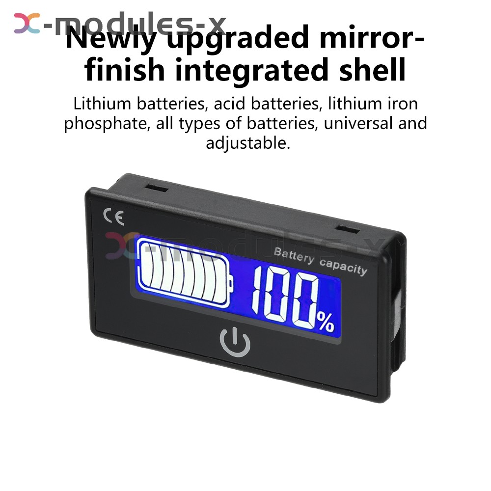 DC8-100V Battery Indicator Percentage Battery Voltage & Temperature Tester Meter