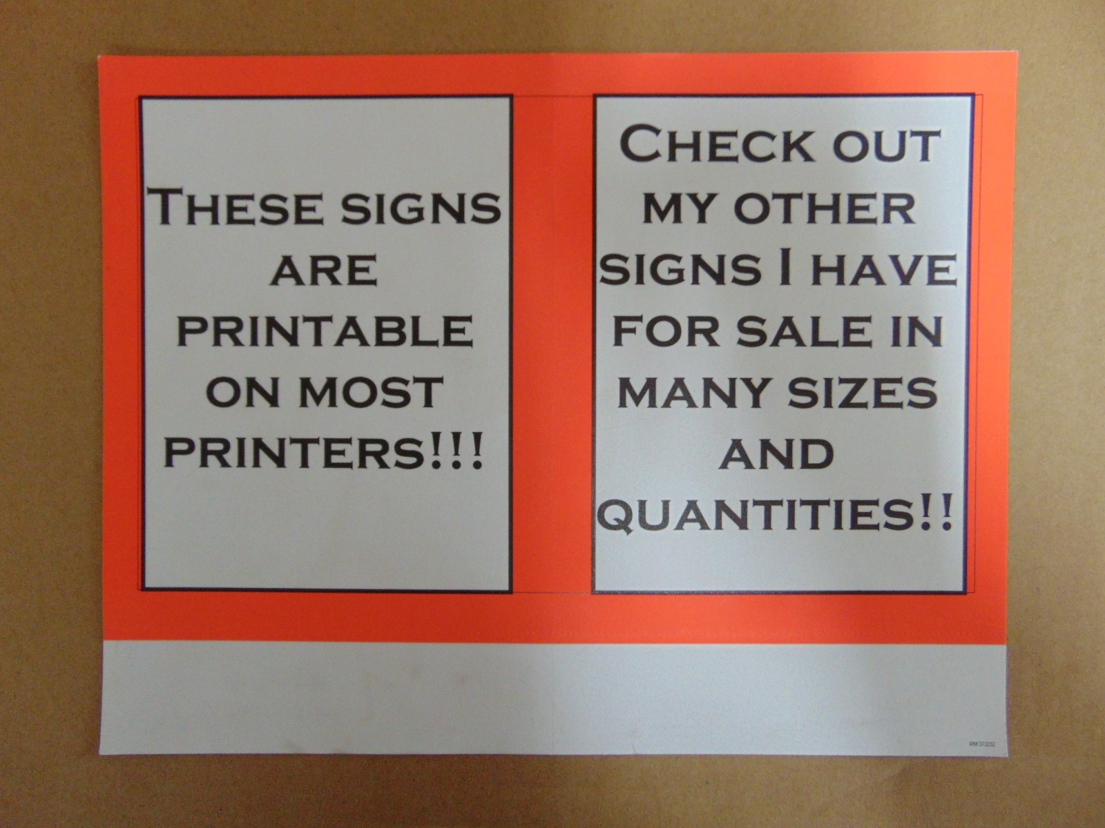 (CASE OF 18) – 100 Blank 7″ x 11″ As Advertised Business Retail Sale Sign Cards