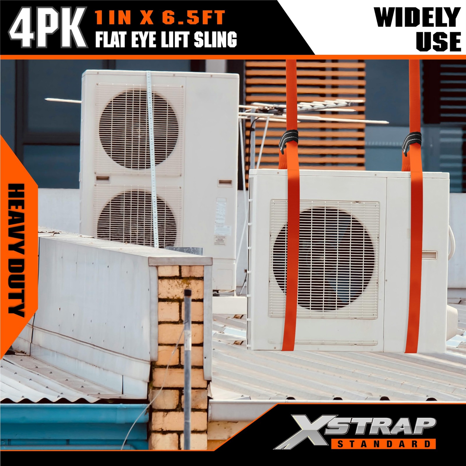 4PK 1″x6.5ft Lifting Sling Straps 2000 lb Vertical Capacity