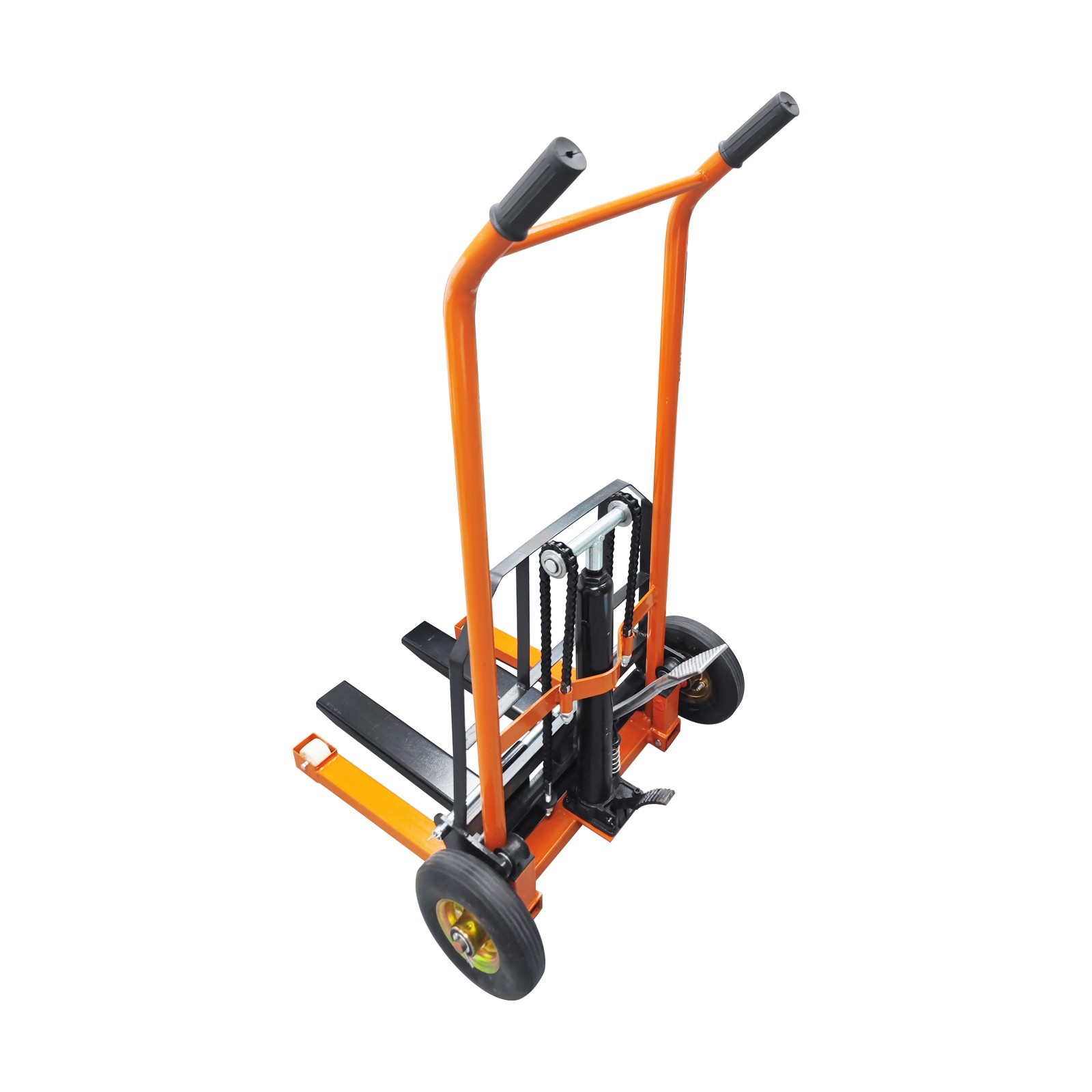 400Lb/200Kg Hand Forklift Truck Manual Push/Pull Winch Stacker Cargo Trolley