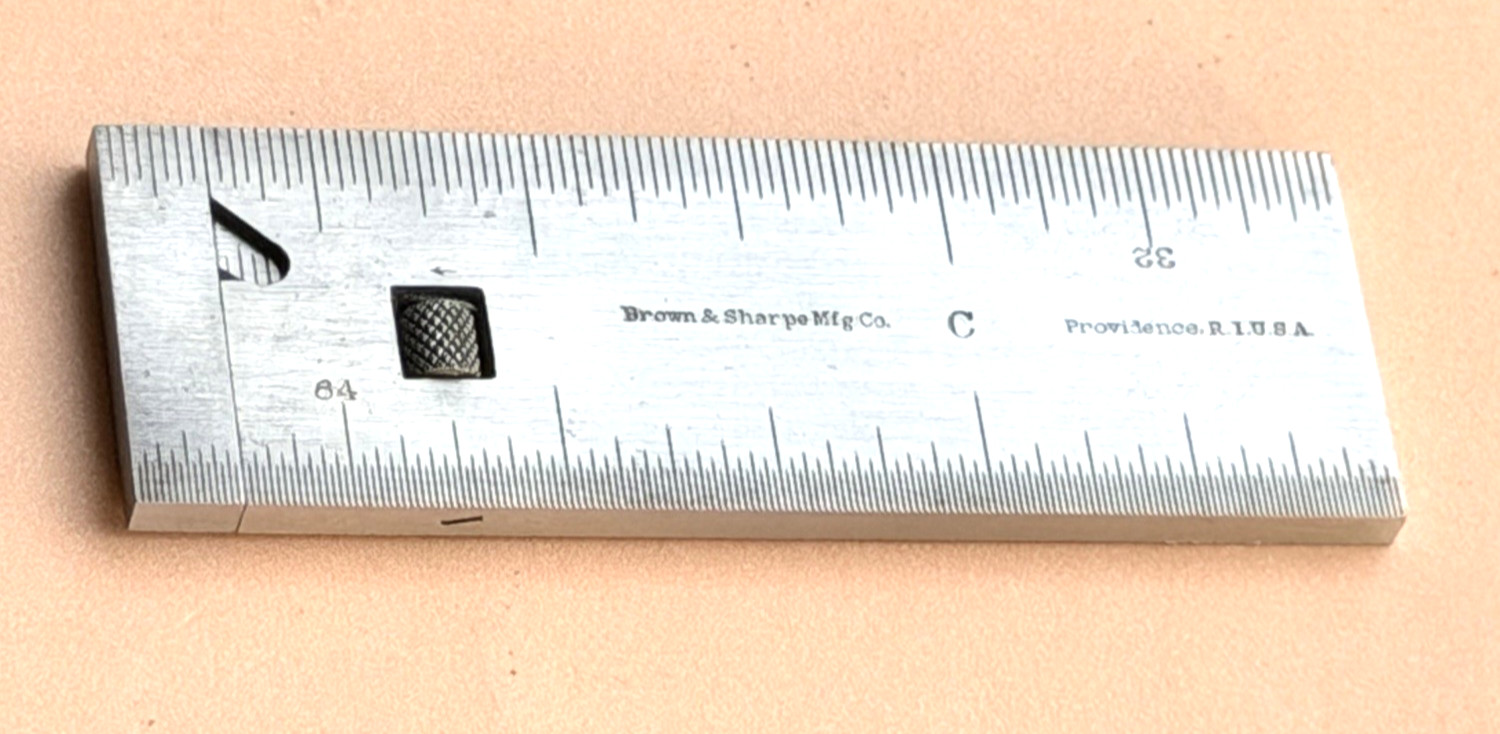 Rare Brown & Sharpe Mfg. Co. No.391 3-Inch Steel Pocket Caliper Rule. USA Made!