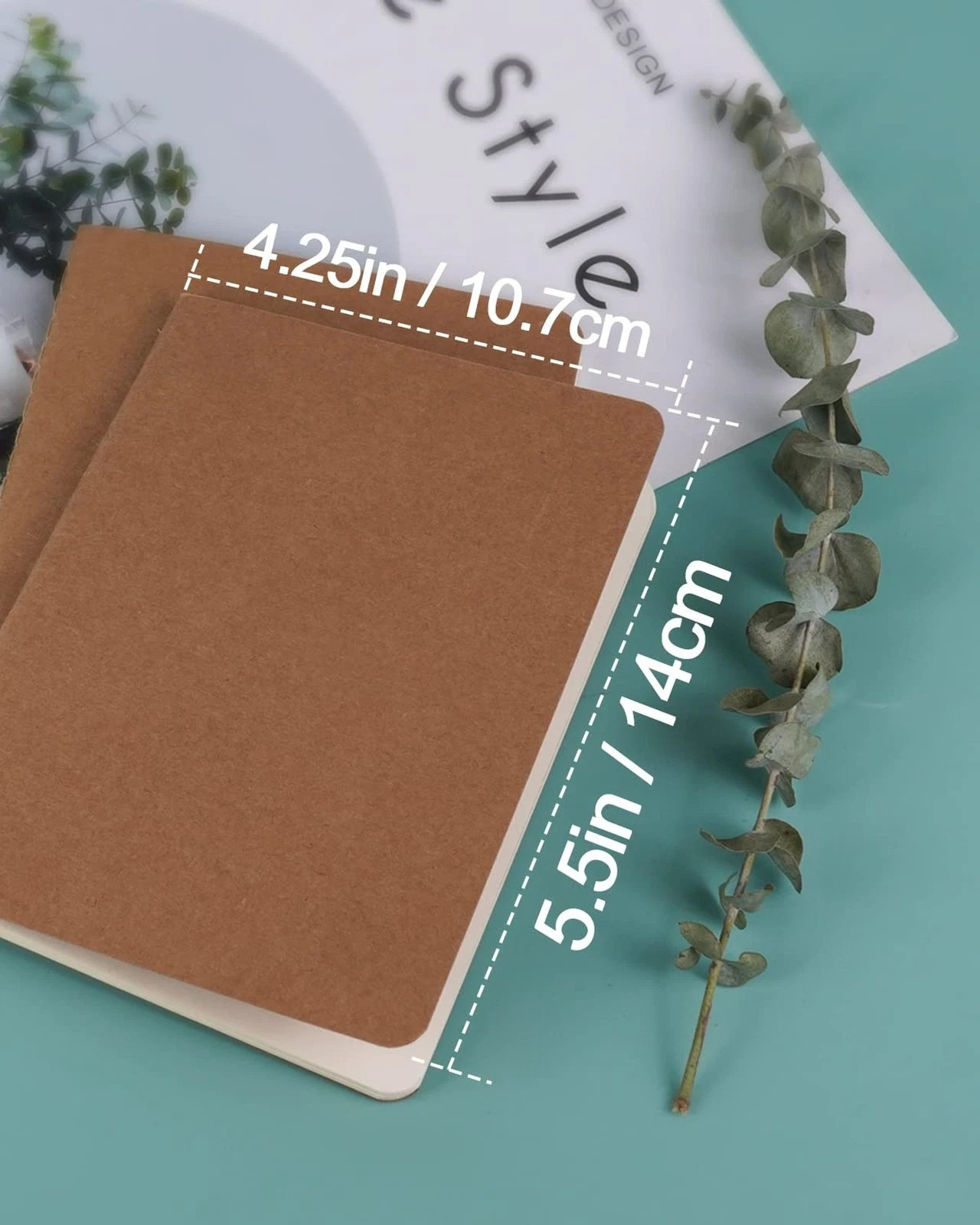 Small Notebook Bulk 60 Packs Pocket Journal Blank A6 (4.25 x 5.5 in) Kraft No…
