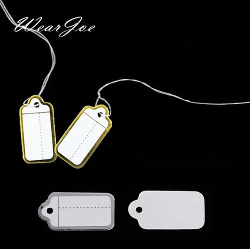 100pcs Jewelry Price Tags Blank Display Label String Cards Display Accessories