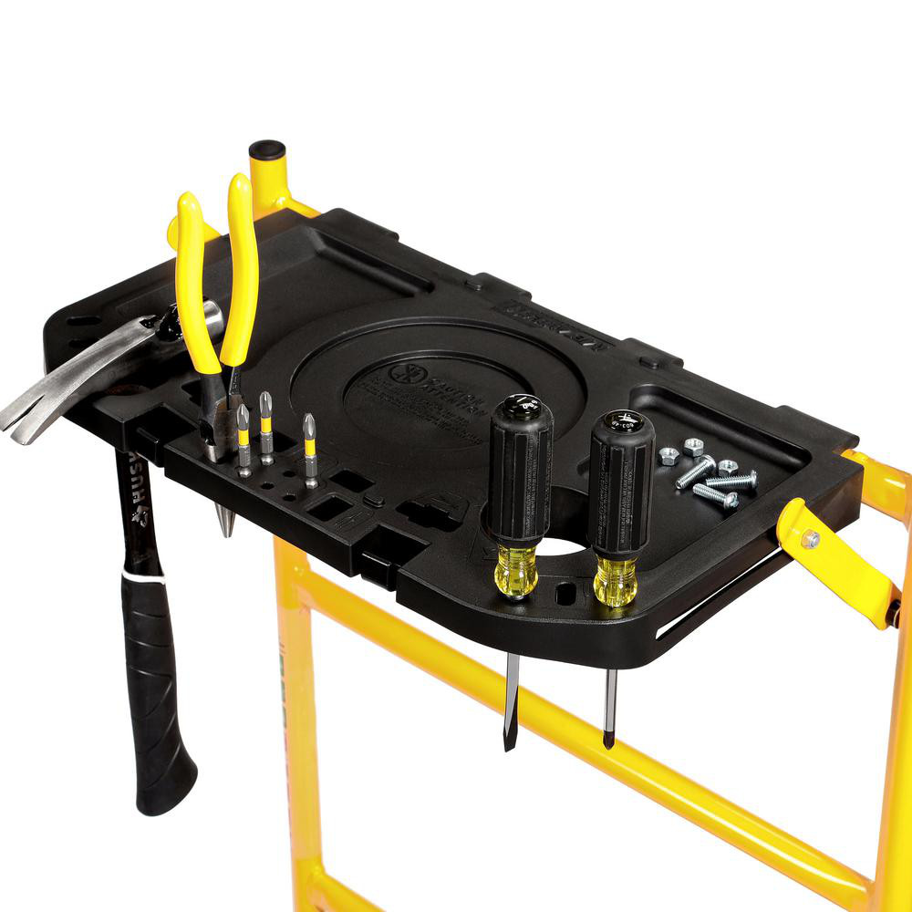 4 Ft. X 4 Ft. X 2 Ft. Mini Rolling Scaffold 500 Lb. Load Capacity With Tool Shel