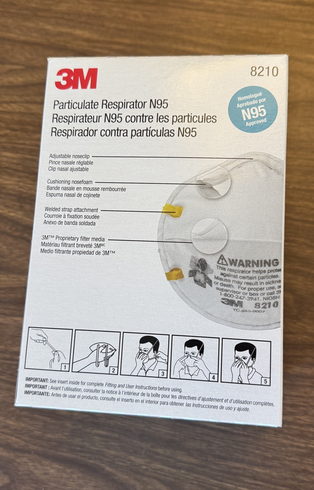 3M 8210 N95 Particulate Respirator Face Mask 20pcs – 6 boxes – 120 respirators