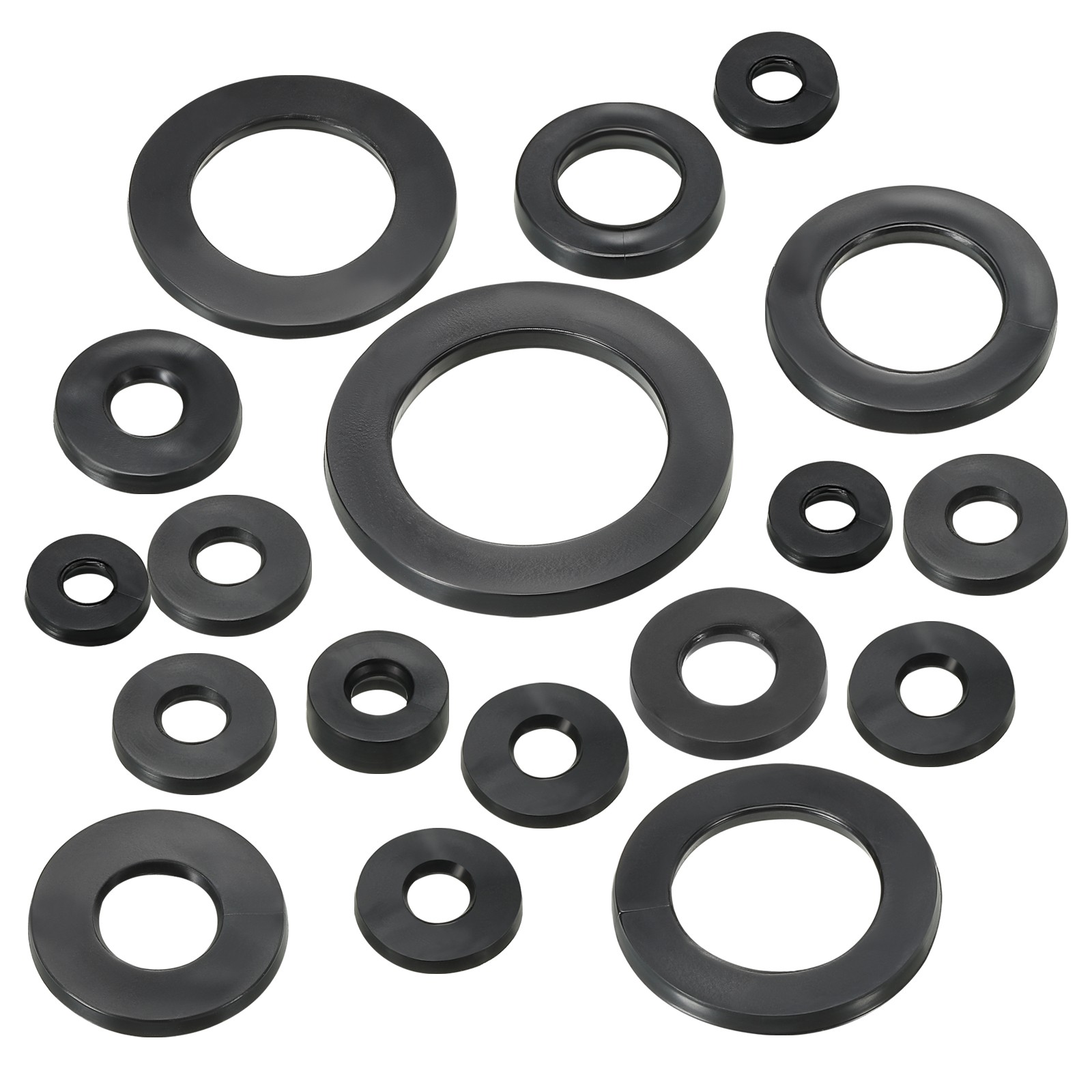 120pcs M6 Rubber Flat Washer 6mm ID 14mm OD 2.5mm Thick Sealing Spacer,Black