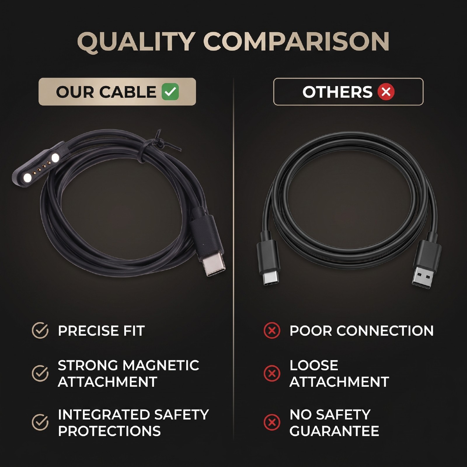 2pcs AI Voice Recorder Type C Charging Cable Fit For Mobvoi TicNote AI Voice CHU