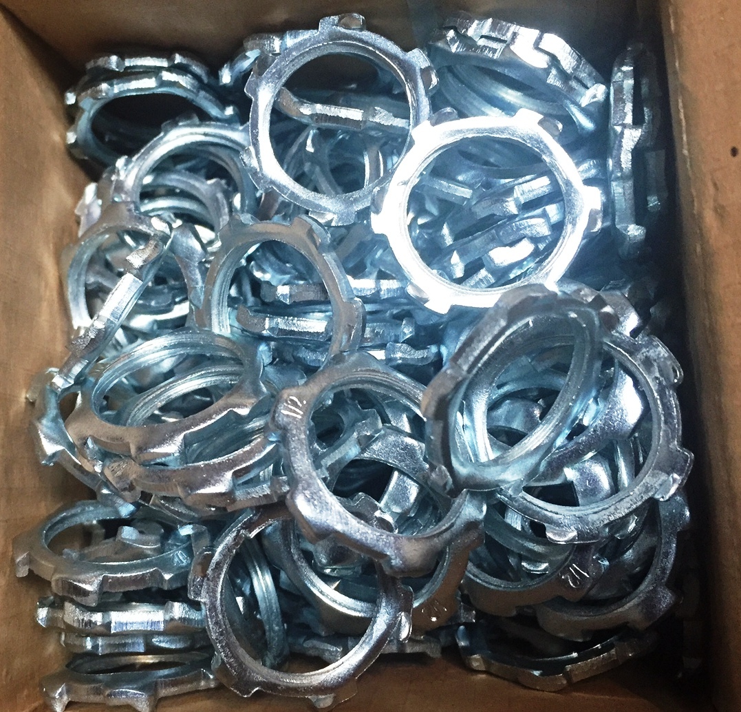 (100 pc lot) Steel Rigid Conduit Locknuts 3/4″ for Threaded Conduit & Connectors