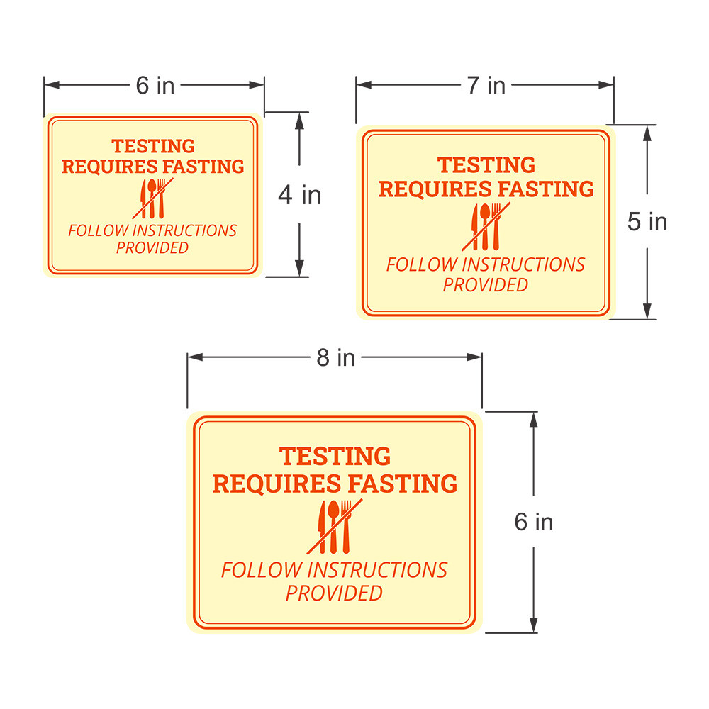 Classic Framed Plus Testing Requires Fasting – Follow Instructions Provided Sign