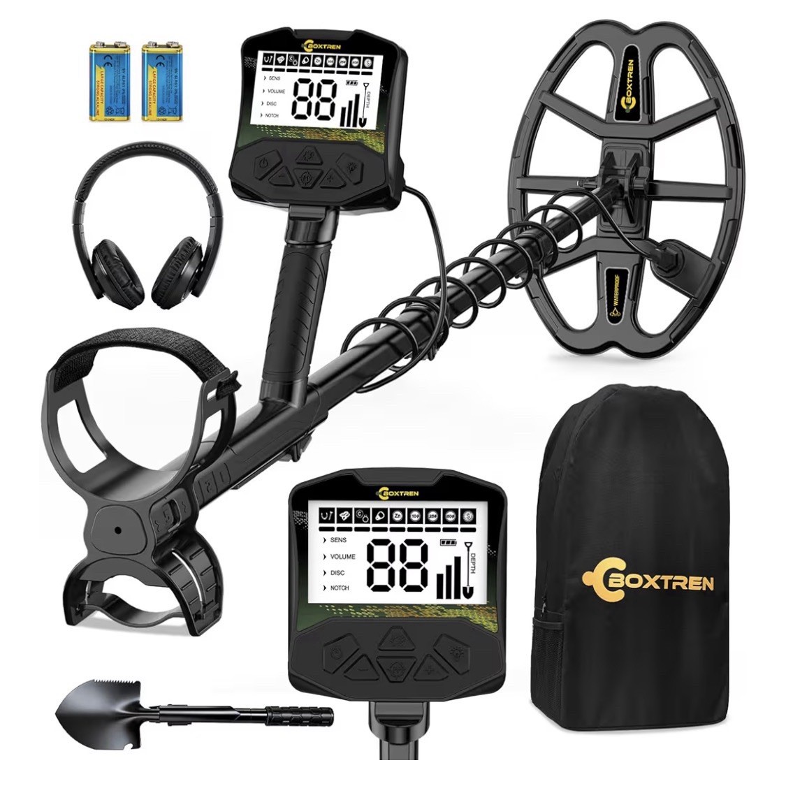 Boxtren Ground Search Metal Detector Waterproof LCD Display Backlight Pinpoint