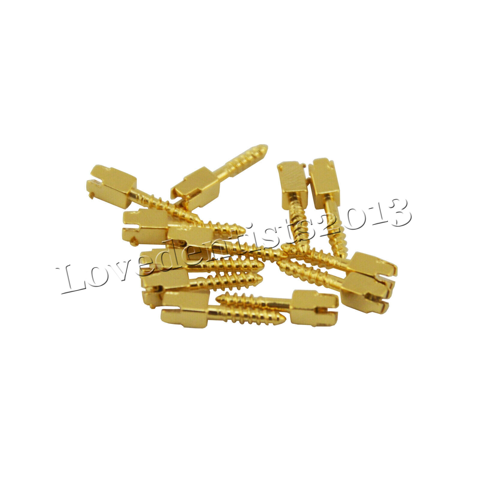 12Pcs/Box Dental Screw Posts Endodontic Gold Plated Conical Kits Refill All Size