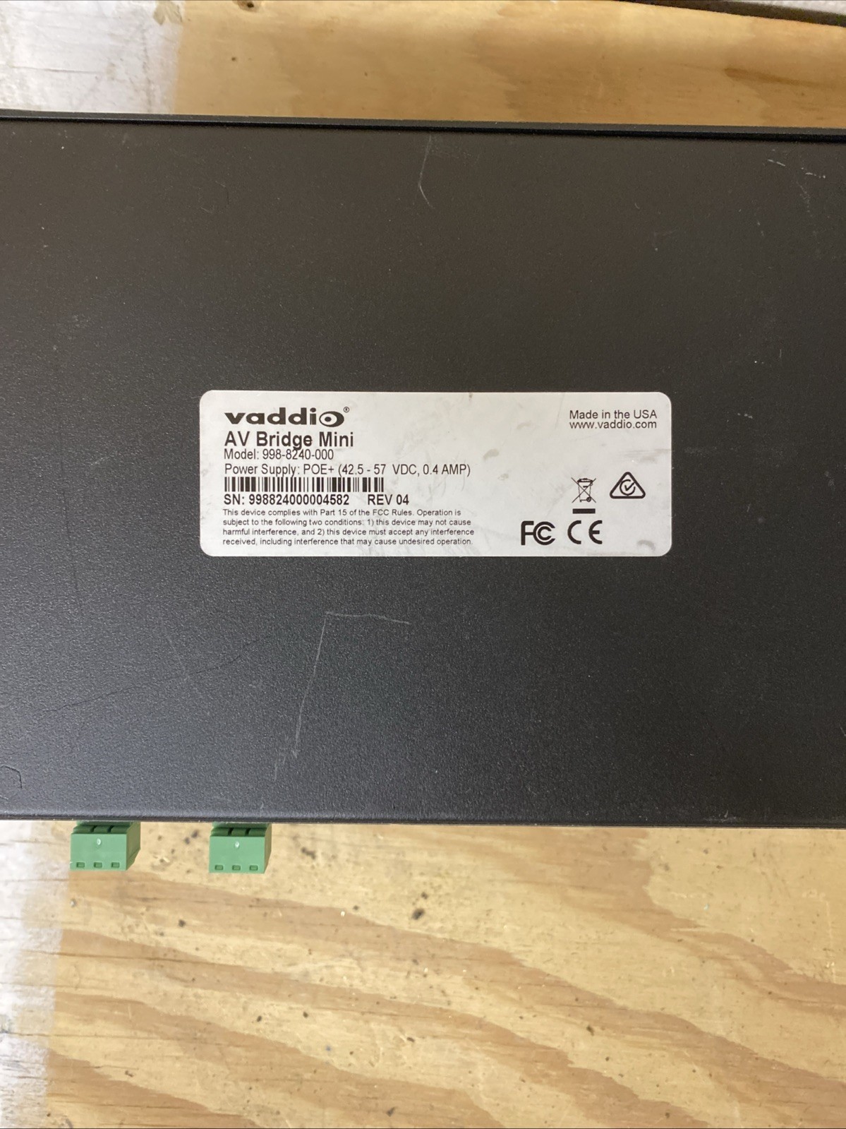 Vaddio 998-8240-000 AV Bridge Mini HD Audio Video Encoder ( Lot Of 2)