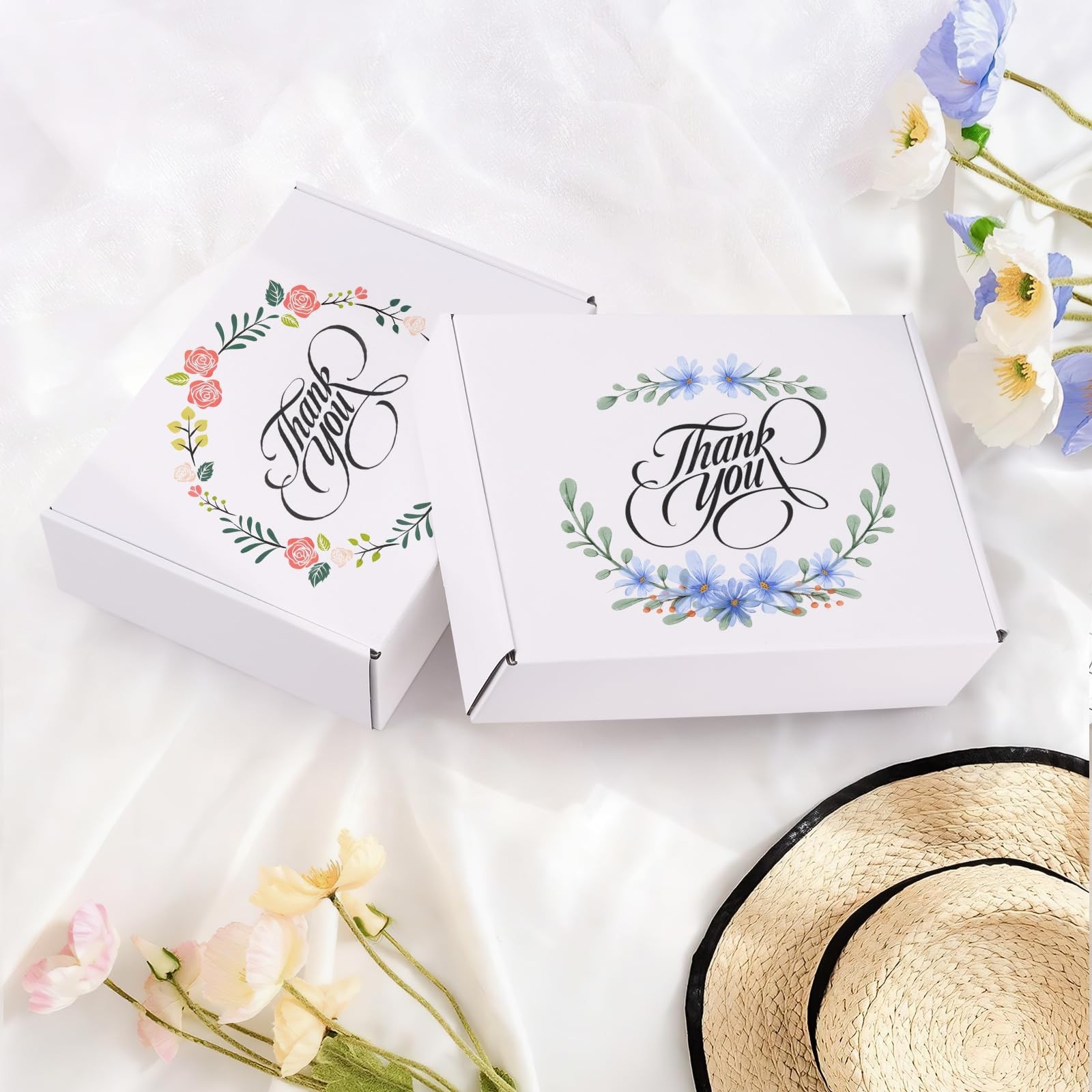 Hguba 9x6x3 Inches Shipping Boxes Set of 50, White 9*6*3INCH, WHITE