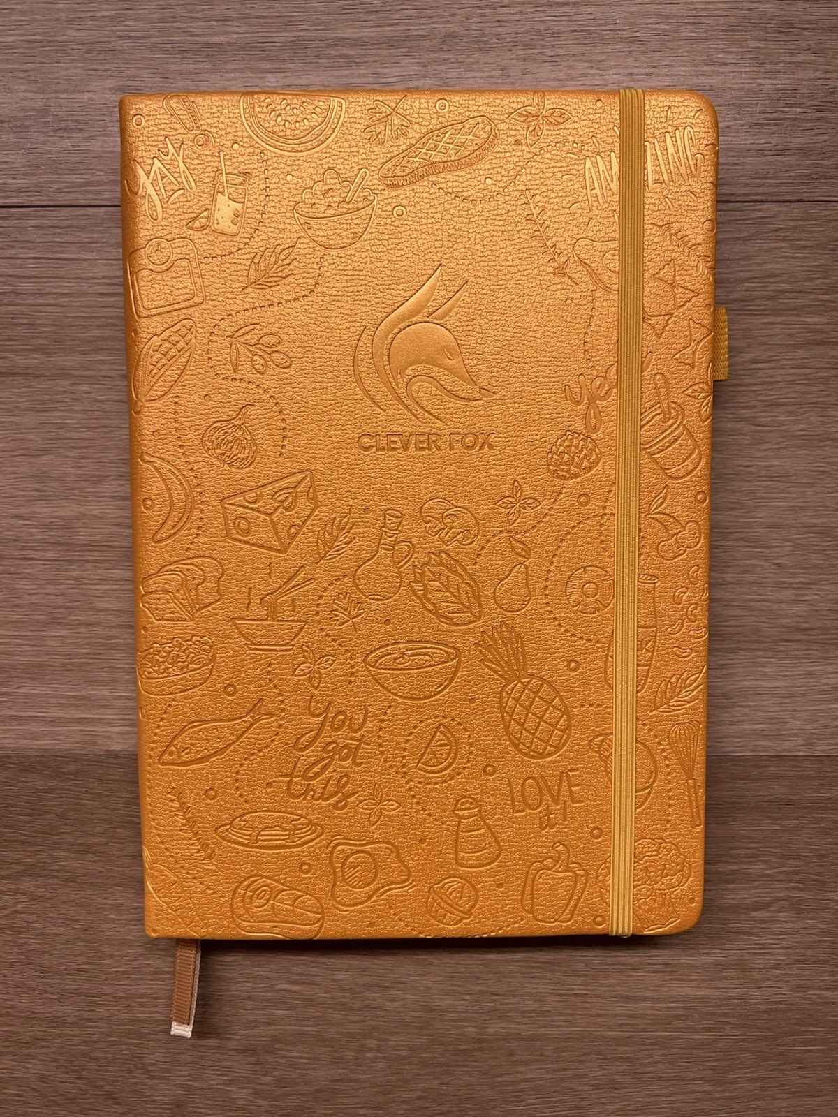 Clever Fox Food Journal Daily Diary Meal Planner Amber Yellow New