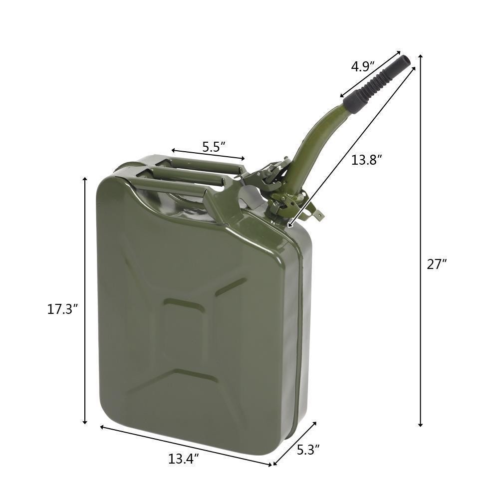 Army Green Fuel Can 5Gal 20L Gas Gasoline Fuel Army Backup Metal Steel Tank