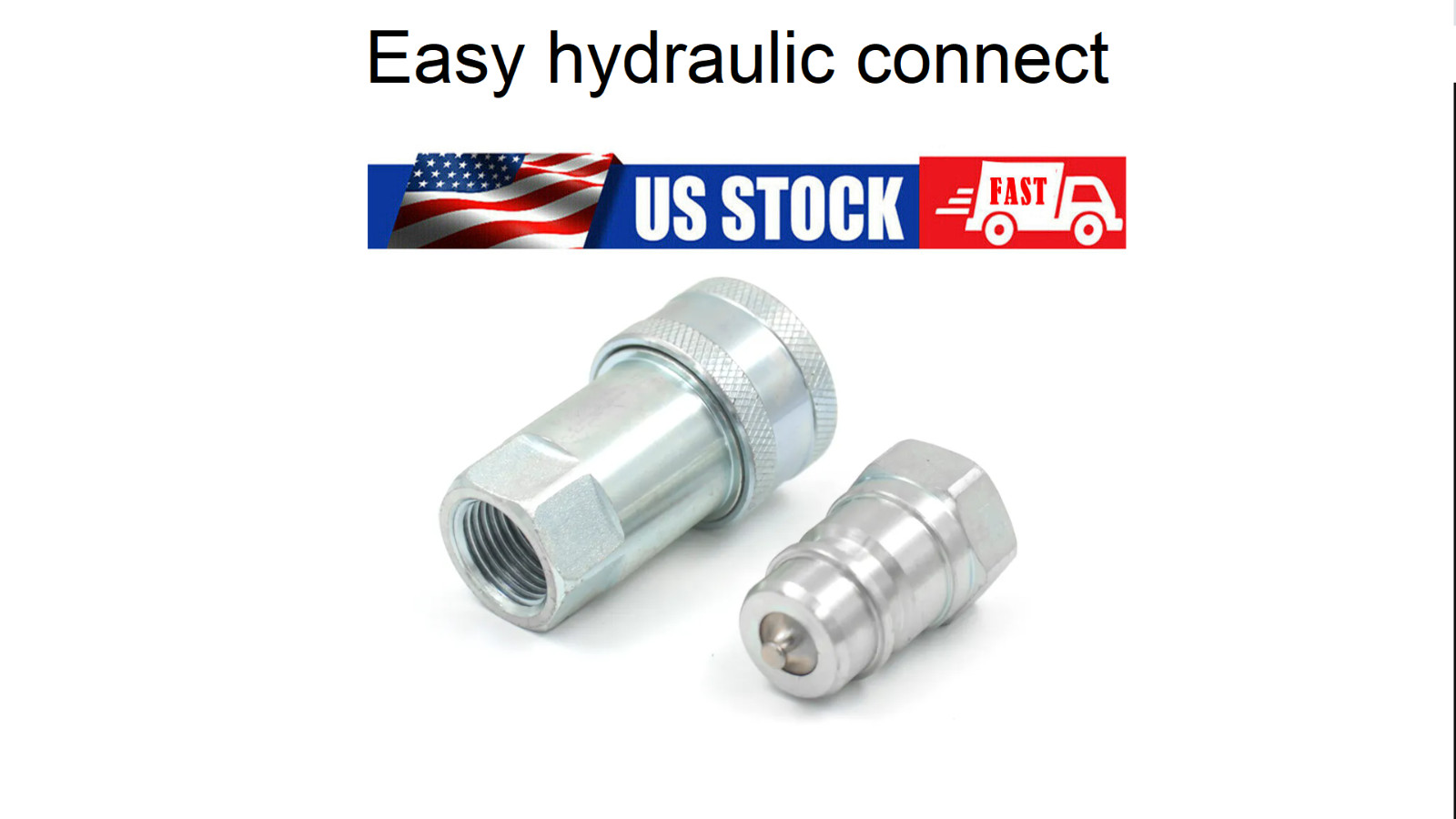 2 Sets 1/2″ Ag Hydraulic Quick Connect Couplers Couplings, Poppet Pioneer Style