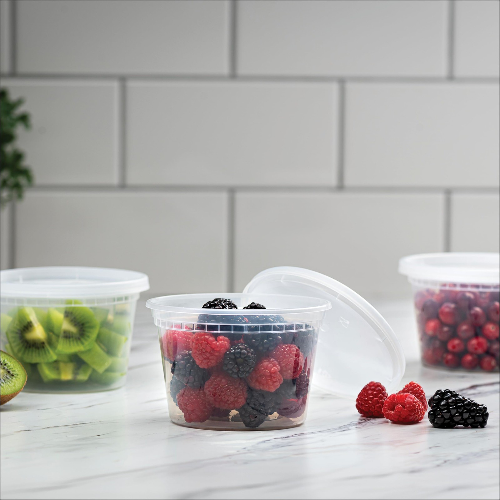 Stack Man Deli Containers with Lids [48 Sets – 16 16 oz. – [48-Pack], Clear