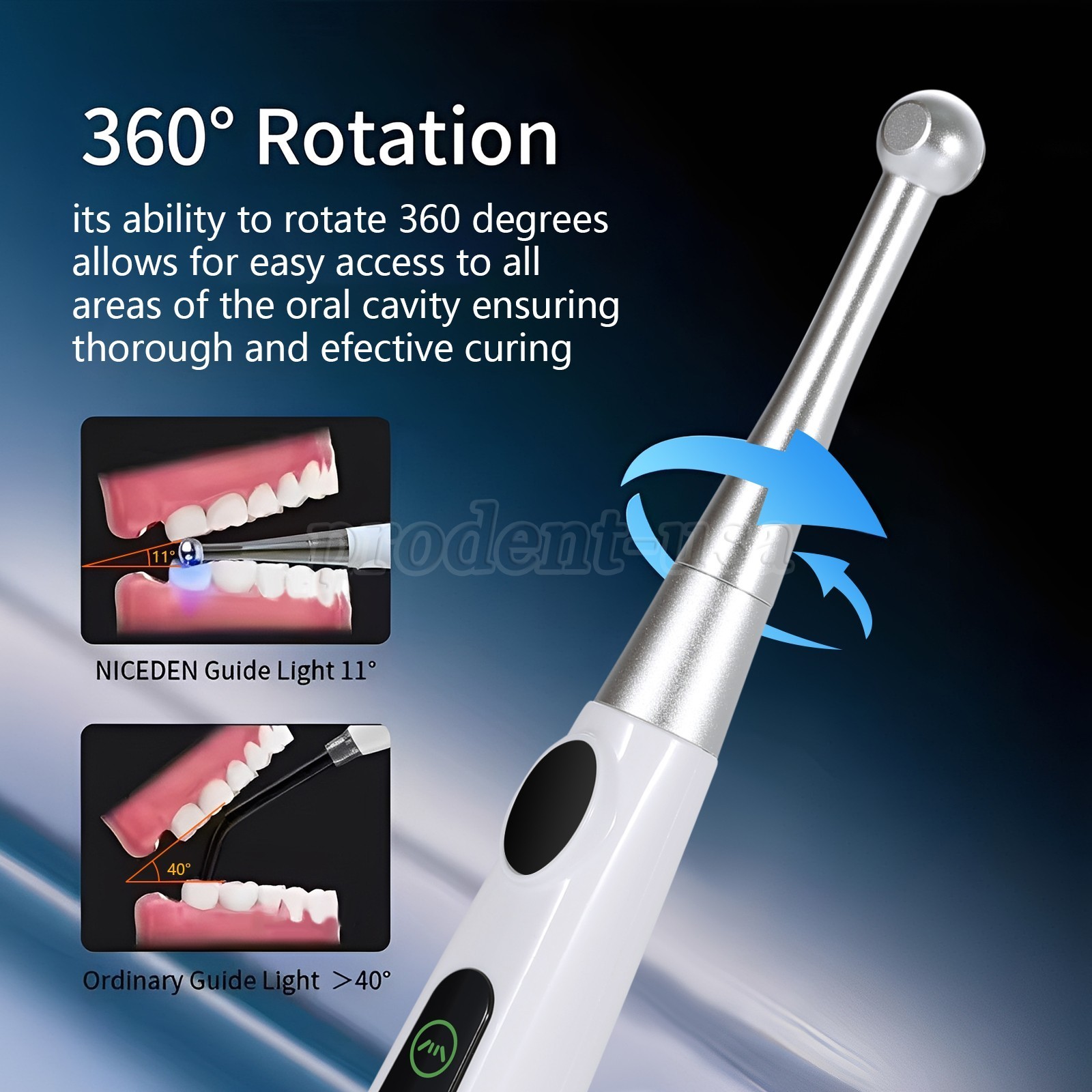 Dental Cordless LED Light Cure Lamp Metal Head 1S LED Curing Light Photopolymer