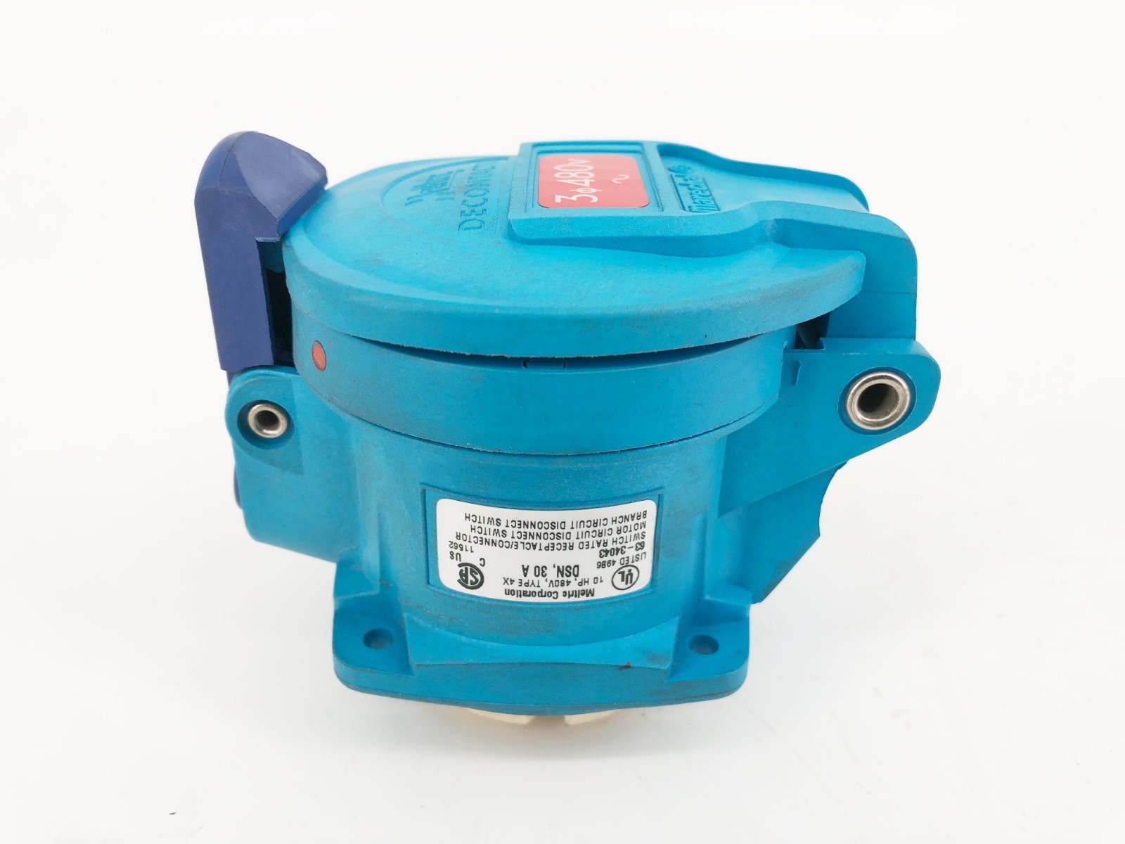 New Meltric 63-34043 Switch Rated Receptacle DSN30 480V 30A – No Box