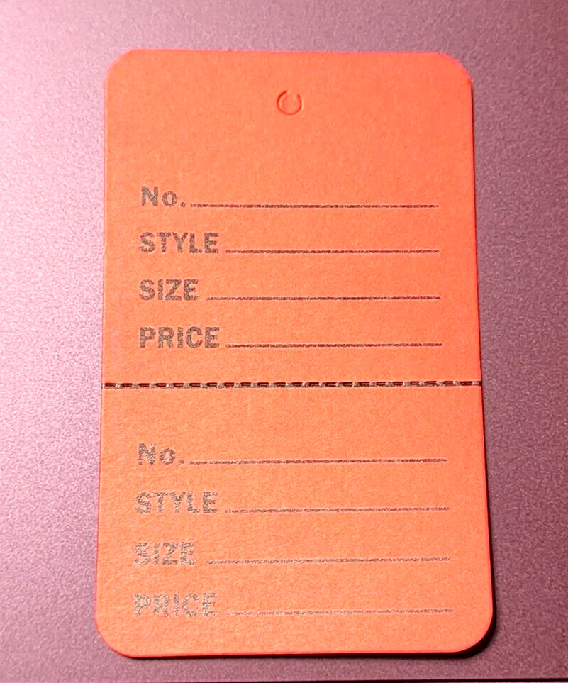 600+ RED 2.75″x1.75″ Large Perforated Unstrung Price Consignment Store Tags