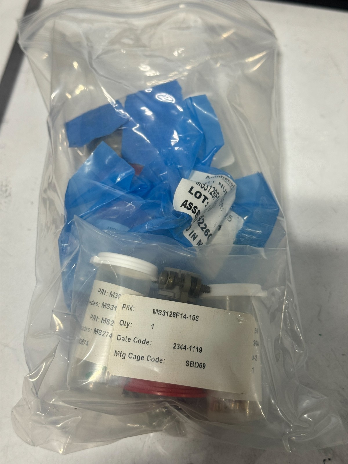 New, ITT Cannon, MS3126F14-15S, CONN PLUG FMALE 15POS GOLD CRIMP