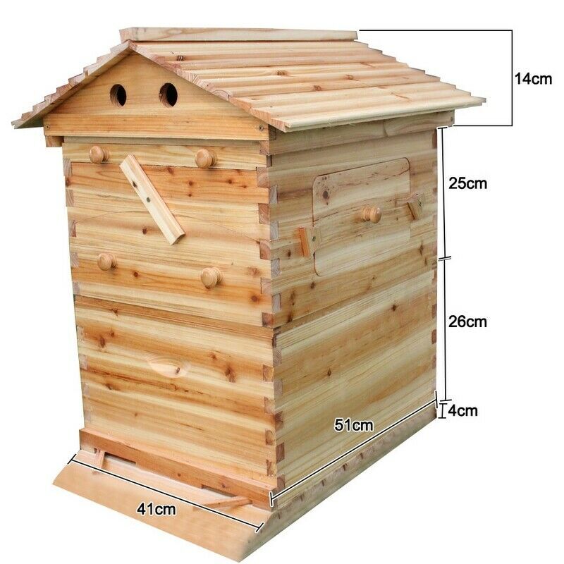 7PCS Auto Seeping Honey Bee Hives Beehive Frames +Cedarwood Beekeeping Brood Box
