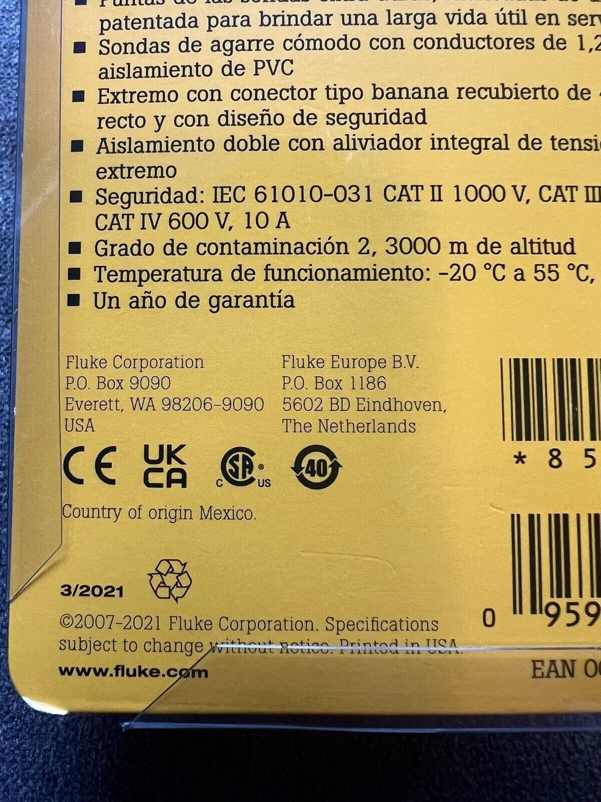 Genuine Fluke TL75 Hard Point 2mm Probe & Test Lead Set Don’t Be Fooled