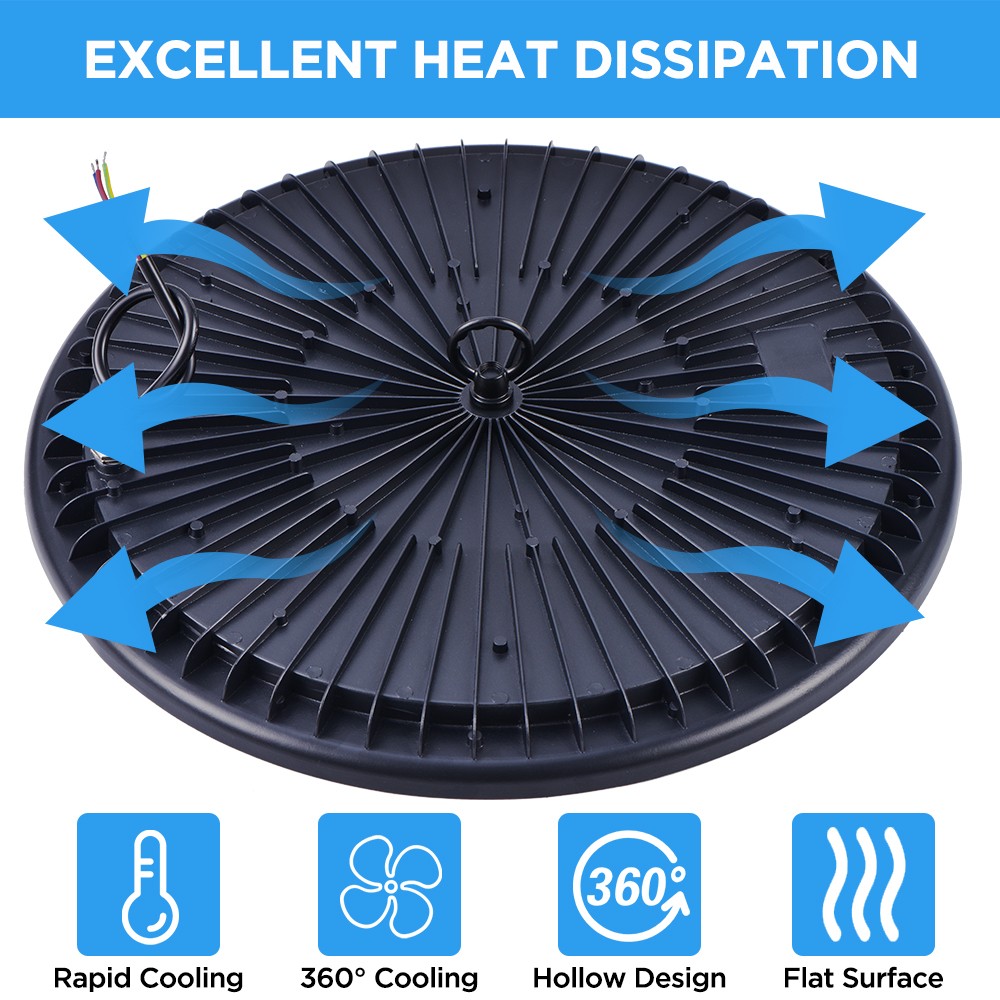 5Pcs 200W 20000lm LED High Bay Lights 600W MH/HPS 7000K Warehouse Light Fixtures