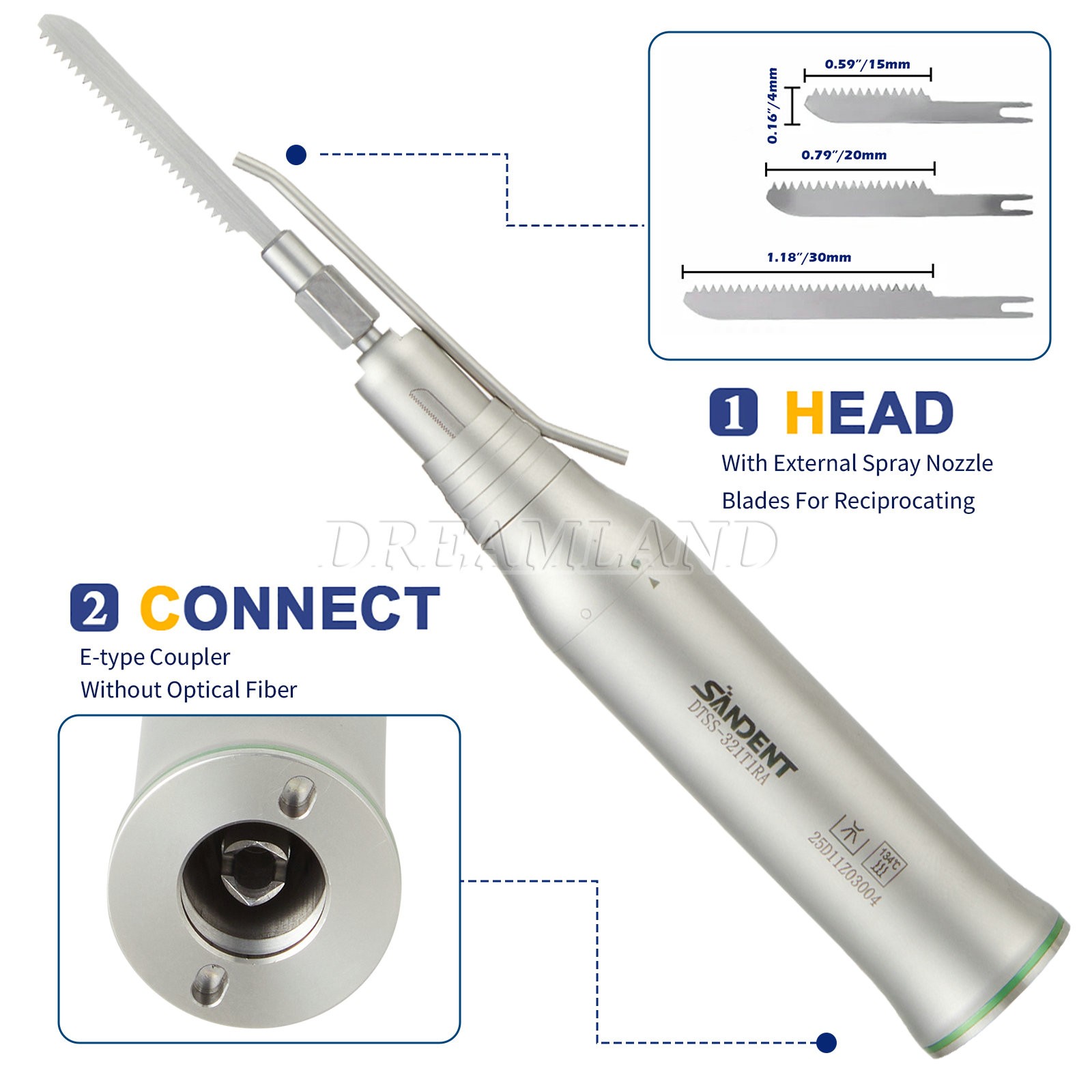 Dental Micro Saw Surgical Handpiece Reciprocating Bone Cutting Saw Blade Tools