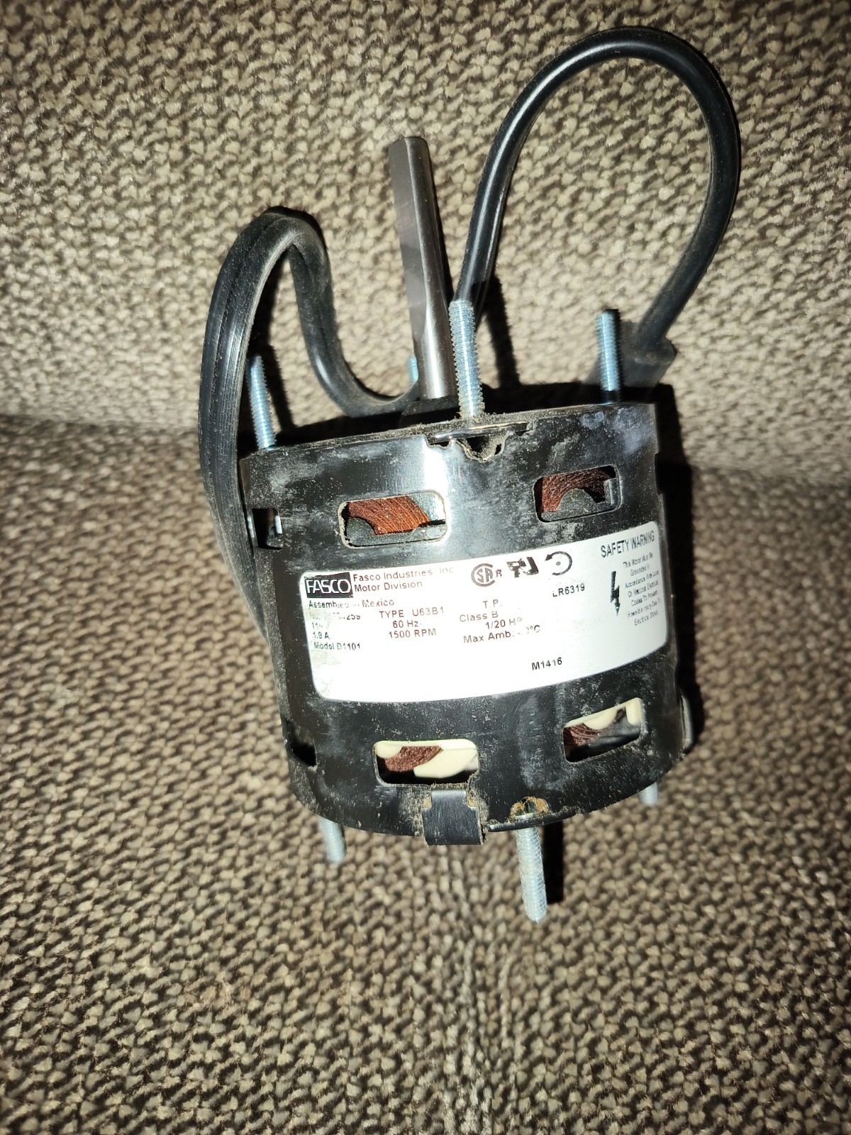 D1101 FASCO Commercial Refrigeration HVAC MOTOR 115V 1/20HP 1500RPM 1SPD S58-487