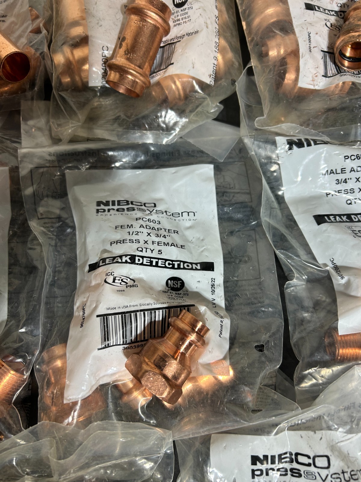 125 – NIBCO VIEGA PROPRESS COPPER PRO PRESS FITTINGS 3/4″ NIB. MADE IN USA