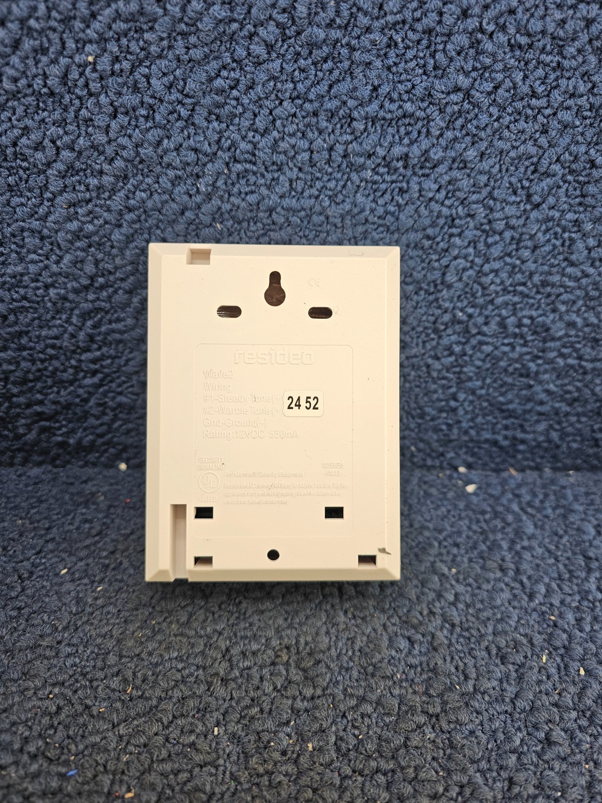 RESIDEO WAVE2: Two-Tone Indoor Electric Siren, 106dB @ 12VDC – White