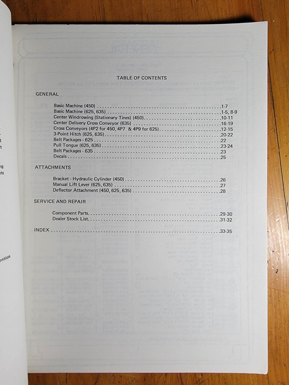 Lockwood Innes 450 625 635 Bean Windrower Parts Manual L01710-00031 00802-06IN