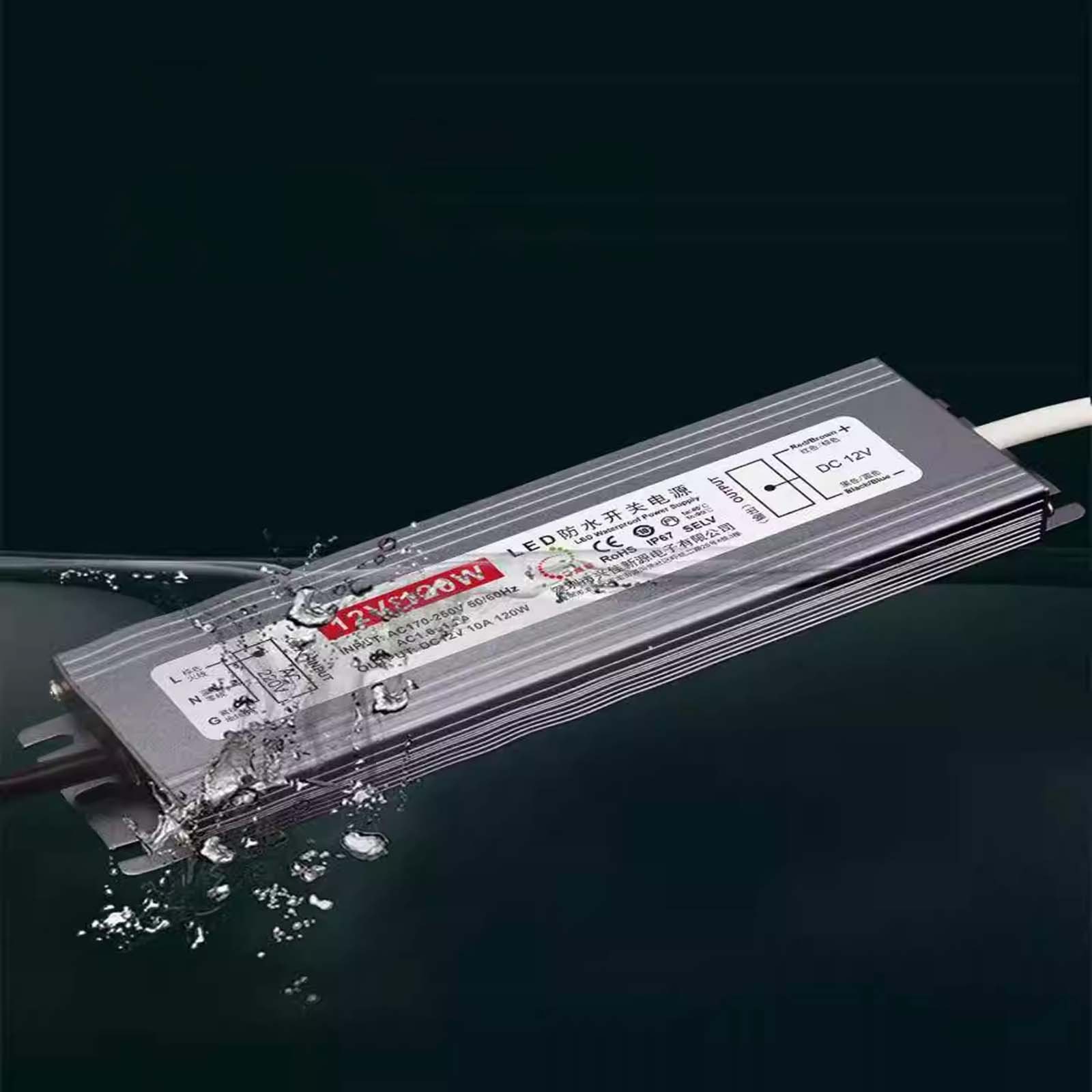 DC12V/24V/36V/48V LED Driver Power Supply Transformer Waterproof IP67 LED Strip