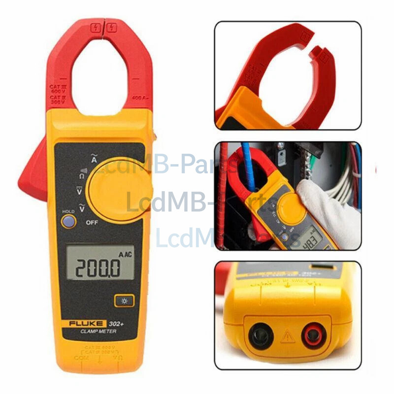 Fluke 302+ Digital Clamp Meter AC Current 400A AC/DC Voltage Resistance 4000Ω
