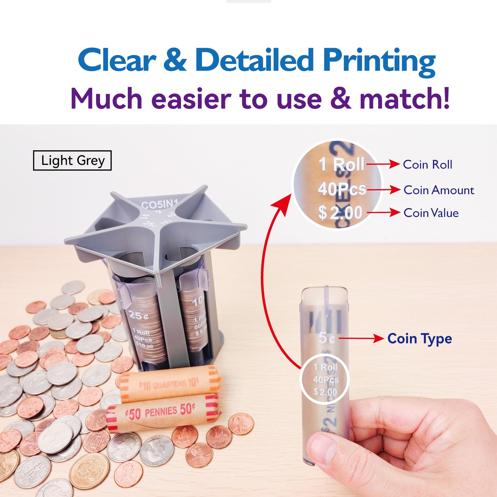 Change Sorter Tube as Coin Counter Machine with Coin Wrappers, Coin Sorter Chang