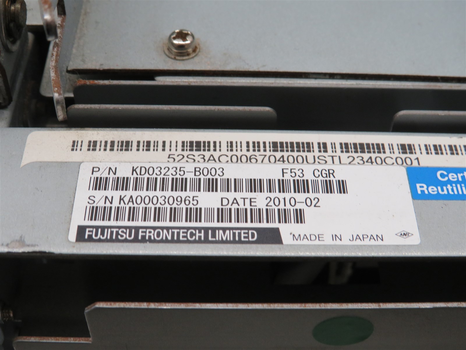 Fujitsu Frontech SemiBunch Cash Dispenser KD03234-C011 KD03235-B053
