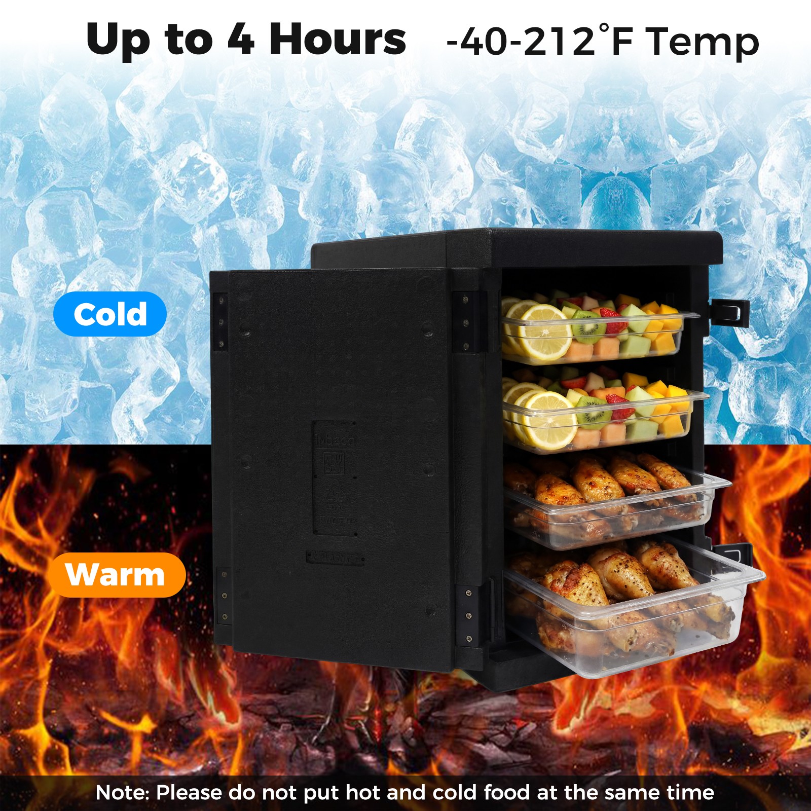 4Pcs Insulated Food Pan Carrier,Lightweight Front Loading Food Warmer Cooler