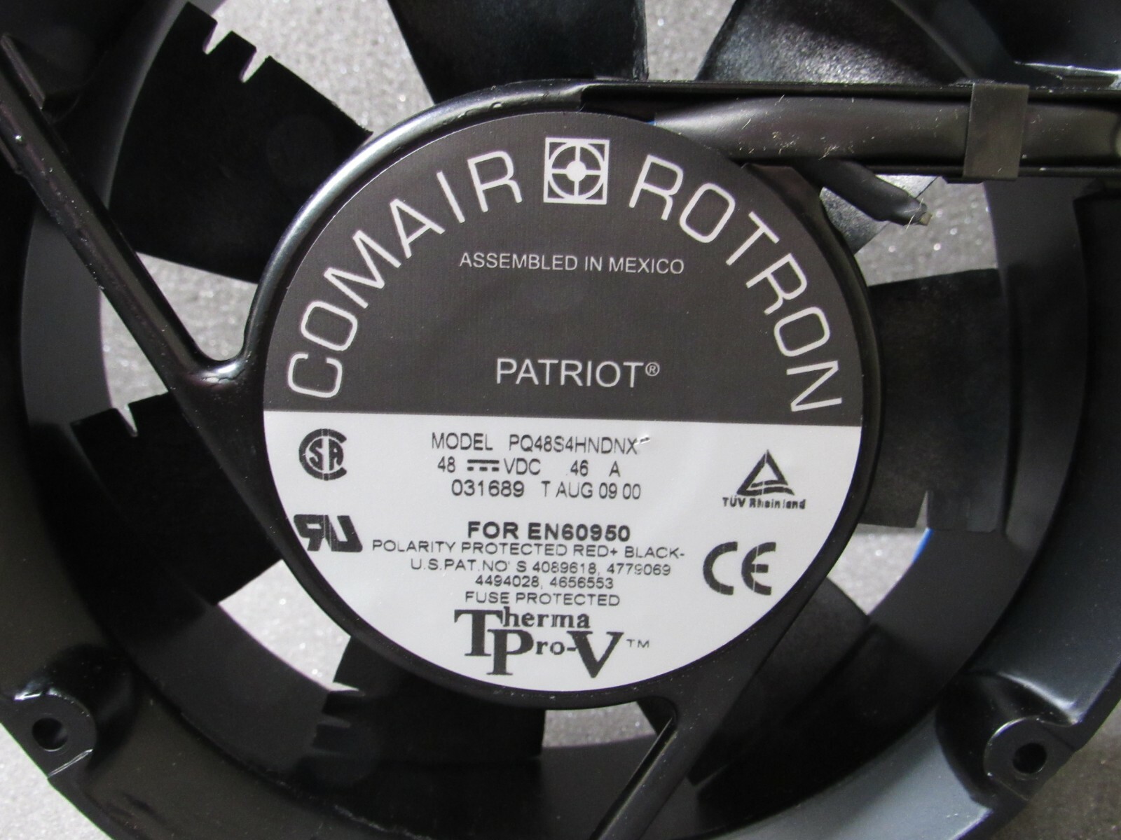 COMAIR ROTRON PATRIOT PQ48S4HNDNX (031689) 17CM 48V 0.46A Fan Polarity Protected