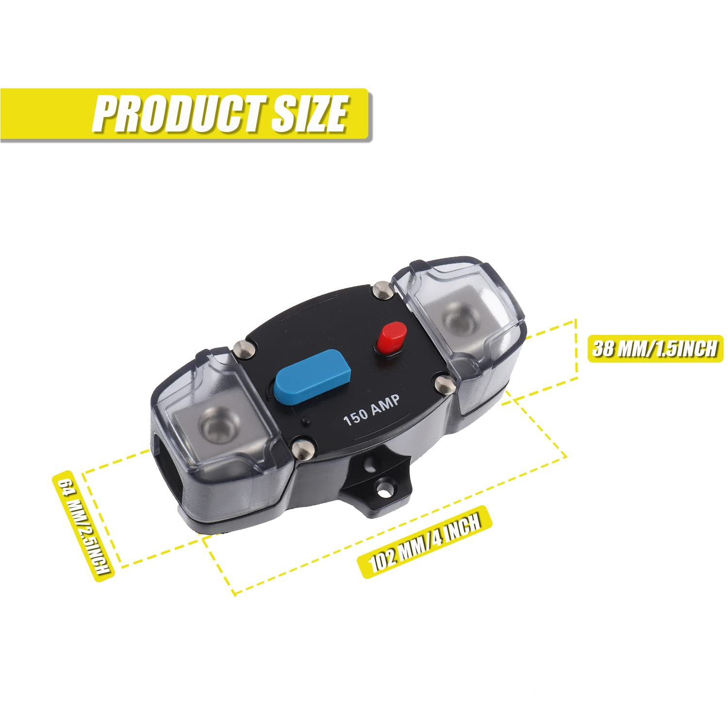 Disyuntor de 150A para 12 a 48 Voltios con Boton de Reinicio para Barcos y Autos