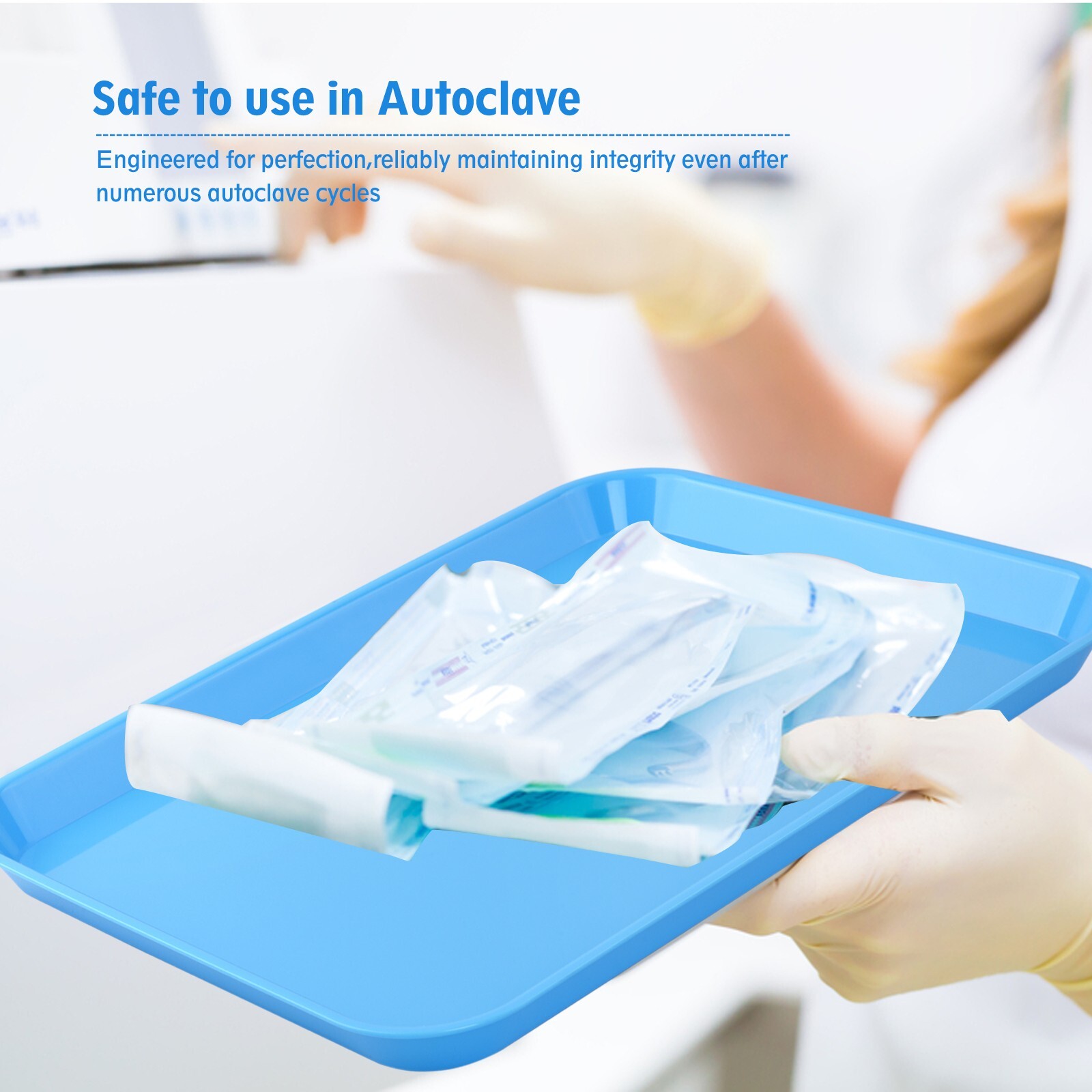 Dental Autoclavable Plastic Instrument Set Up Flat Tray(13 1/4″ X 9 3/4″,SizeB )
