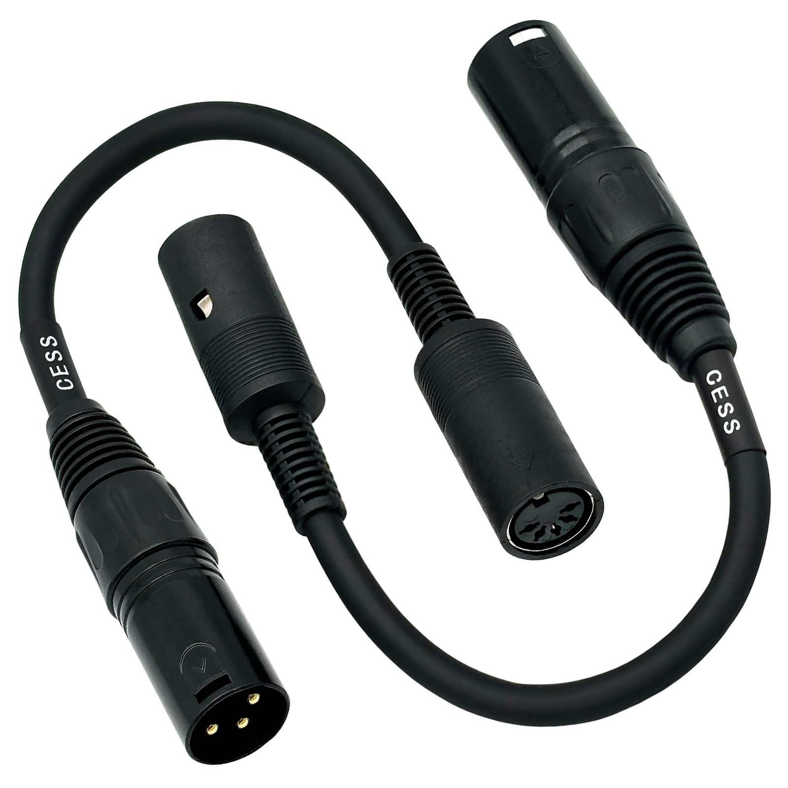 CESS-279 DIN 5-Pin MIDI Female to XLR 3-Pin Male Adapter Cable – 6 Inch Conve…